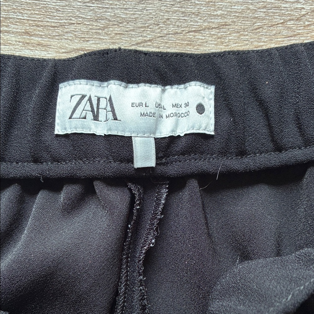 ZARA Black Trousers pants size large bootcut - Picture 2 of 5